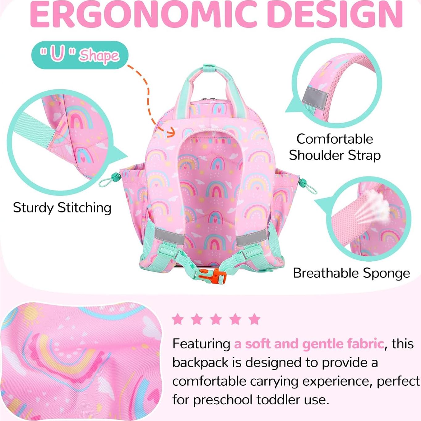 Mochila Infantil Arcoíris para Niños 2-4 Años 10L