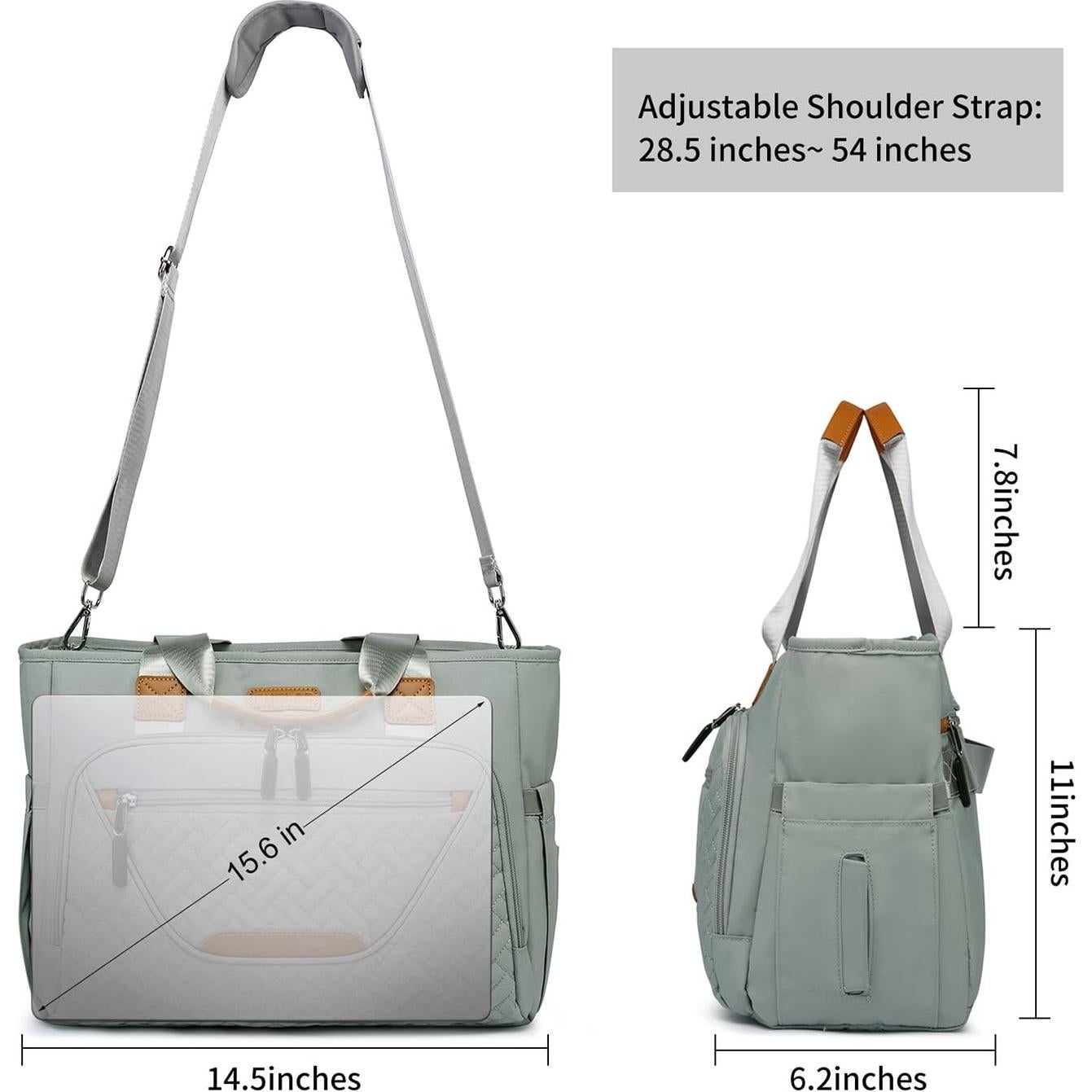 Bolsa de Pañales Grande Tote Nylon Gris Morandi con Compartimentos