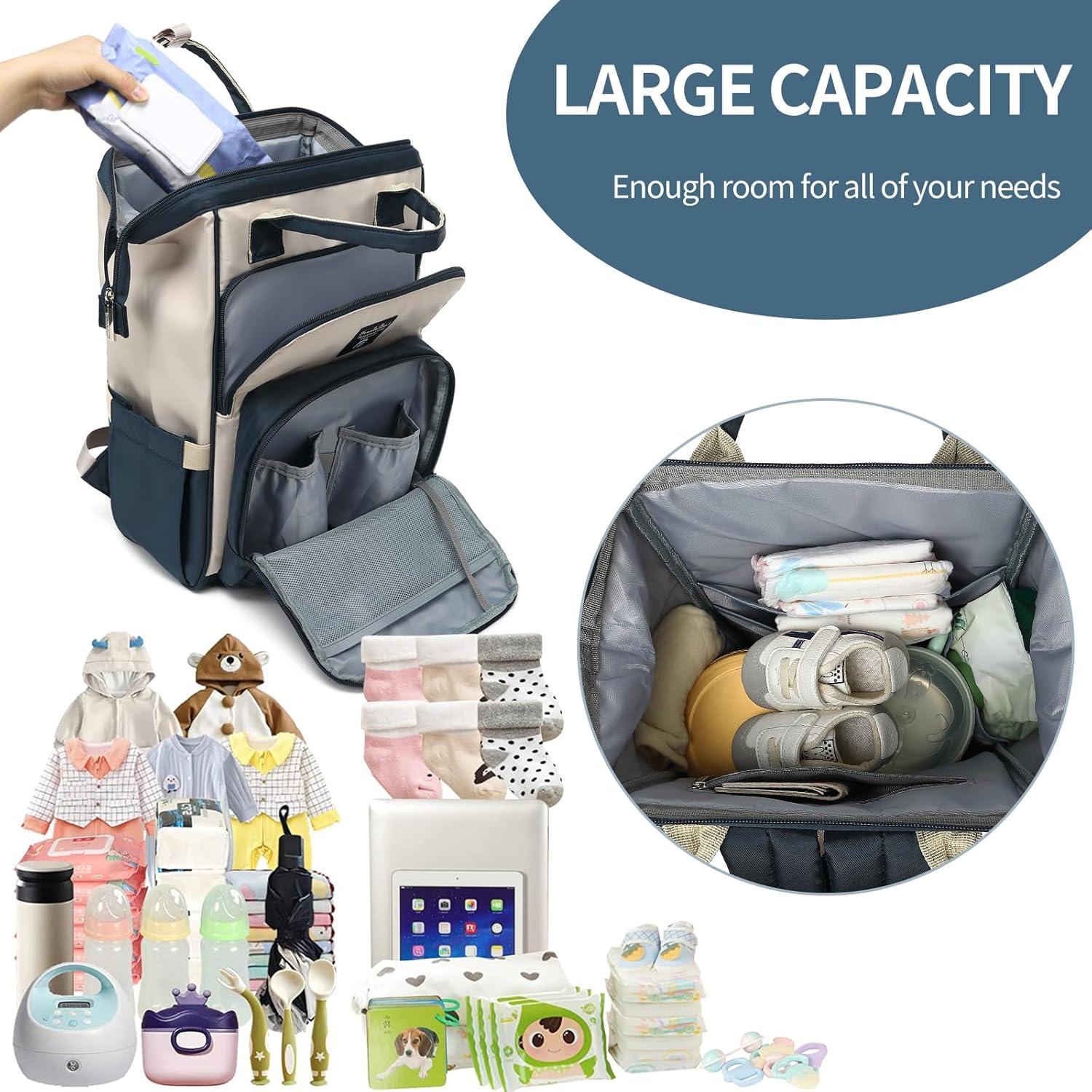 Mochila de Pañales Pomelo Mejor Impermeable Azul Marino