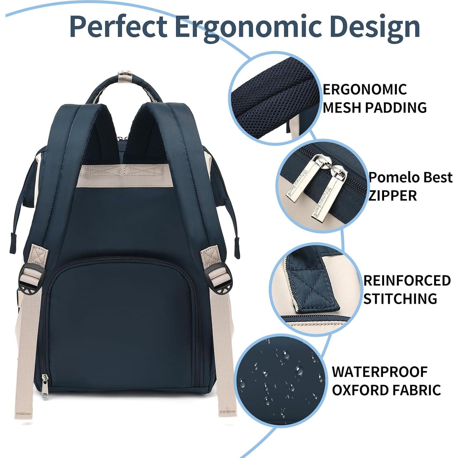 Mochila de Pañales Pomelo Mejor Impermeable Azul Marino