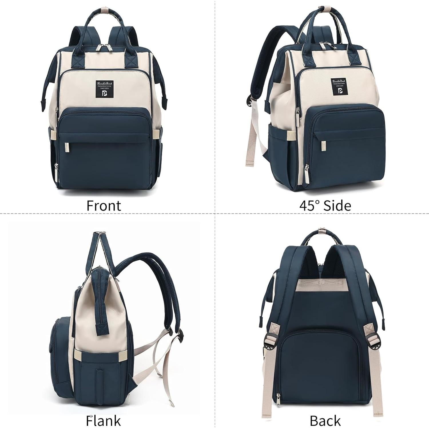 Mochila de Pañales Pomelo Mejor Impermeable Azul Marino