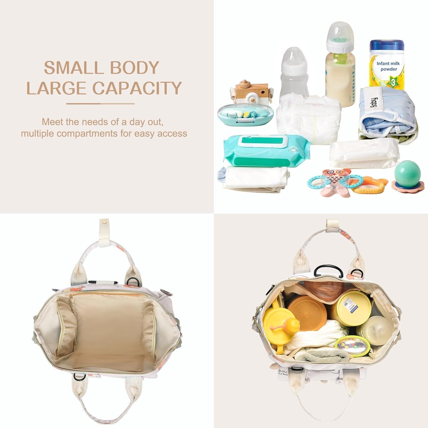 Bolsa de Pañales Compacta 4 en 1 Mama Animal Blanco Off