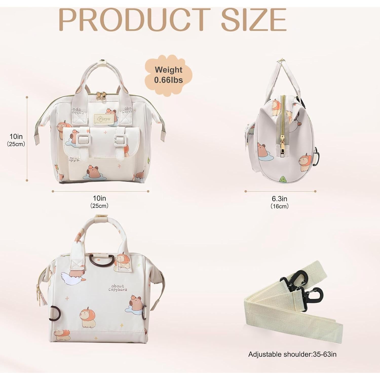 Bolsa de Pañales Compacta 4 en 1 Mama Animal Blanco Off