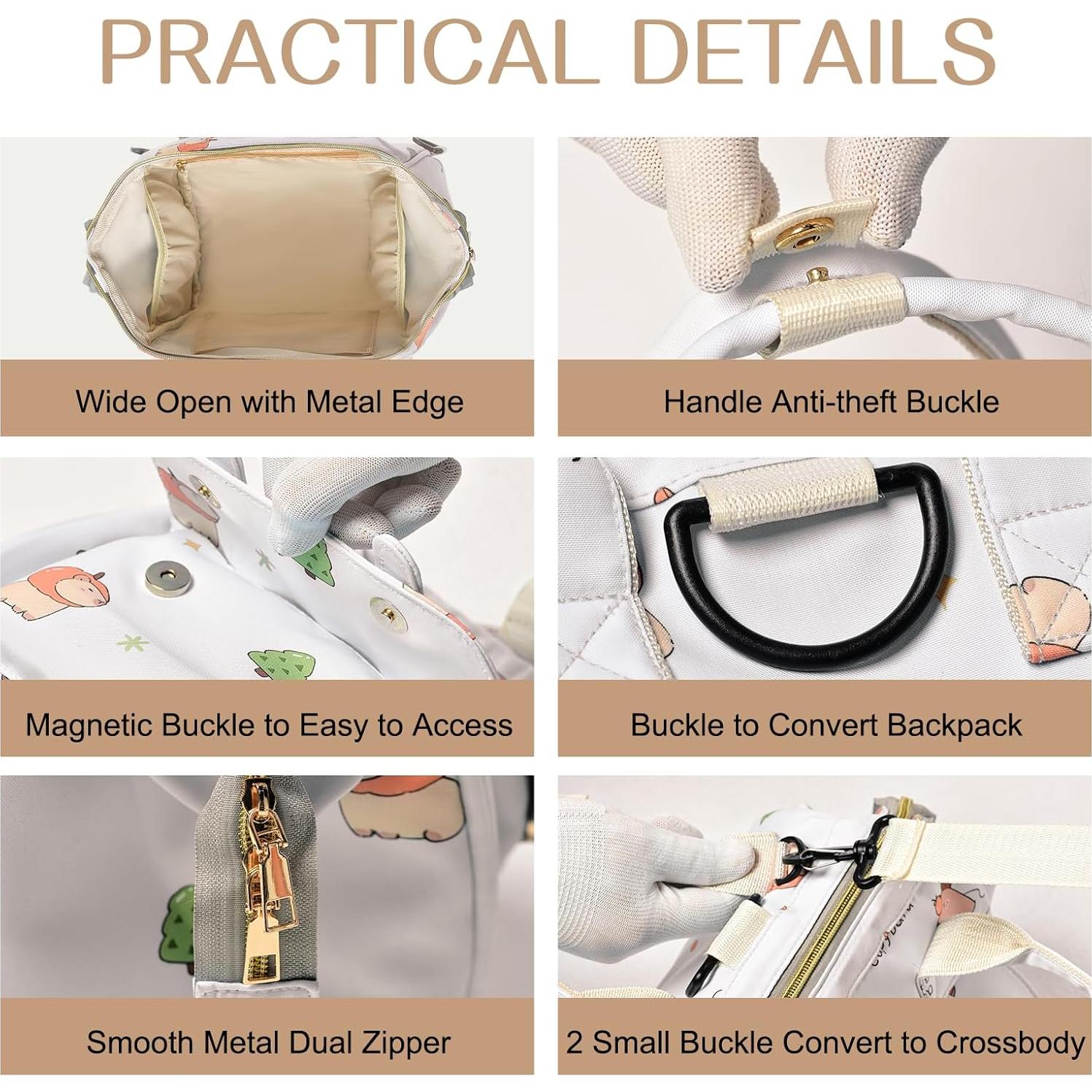 Bolsa de Pañales Compacta 4 en 1 Mama Animal Blanco Off