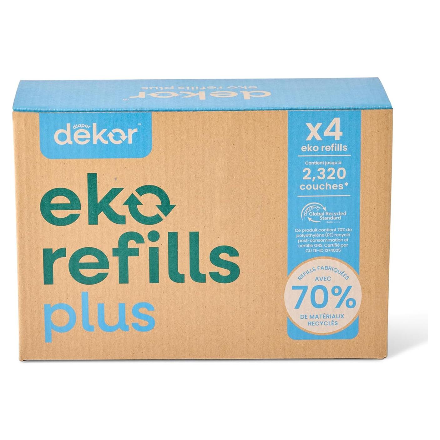 Recargas para Cubo de Pañales Diaper Dekor Plus Eko - 4 Unidades