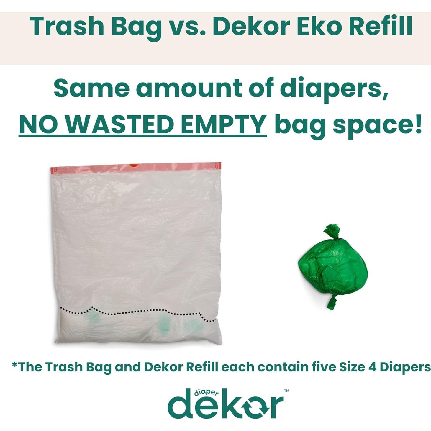 Recargas para Cubo de Pañales Diaper Dekor Plus Eko - 4 Unidades