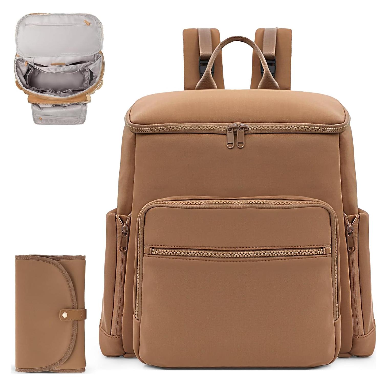 Mochila para Pañales Neopreno Marrón 20L 16 Organizadores