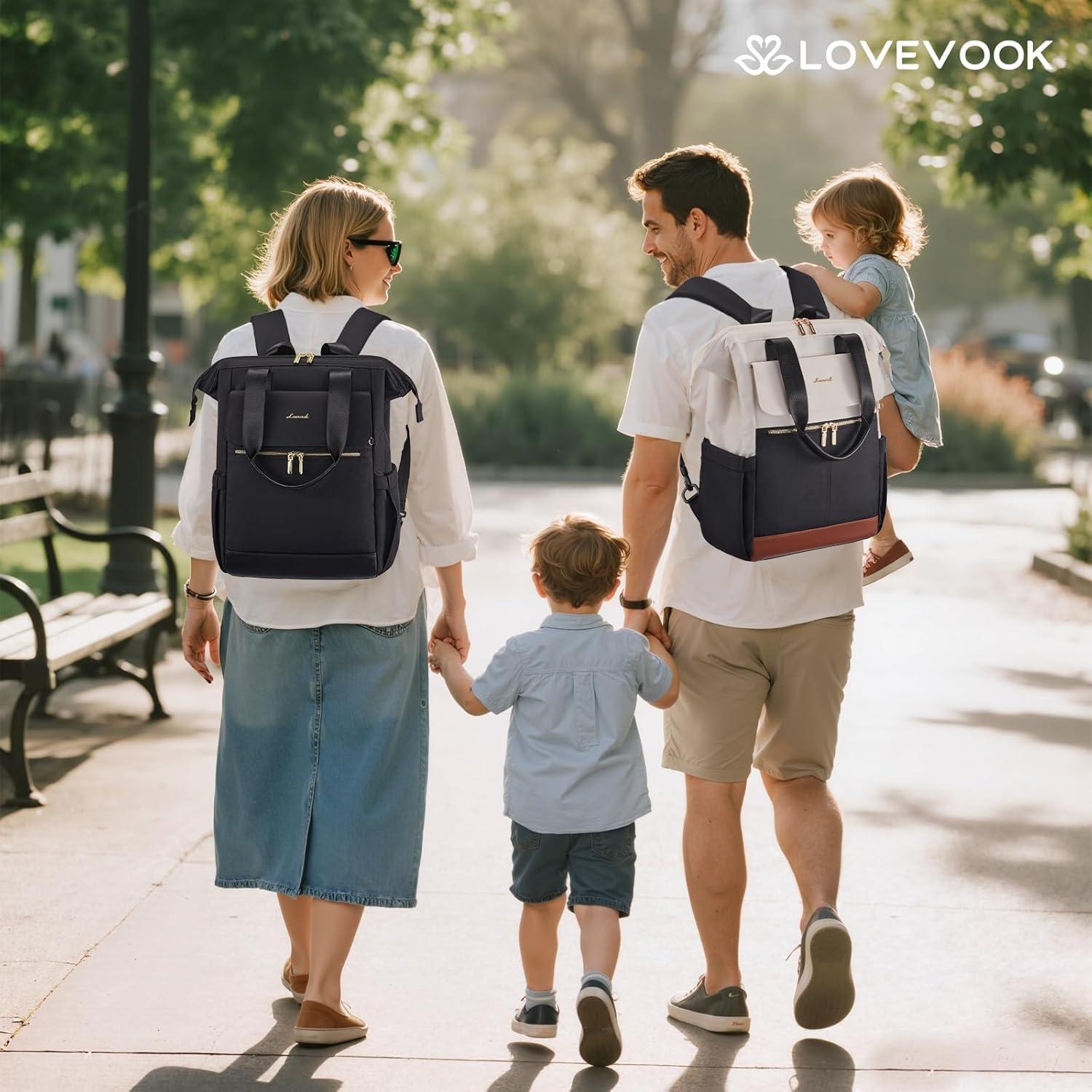 Mochila para Pañales LOVEVOOK Unisex 35L Impermeable con Cambiador