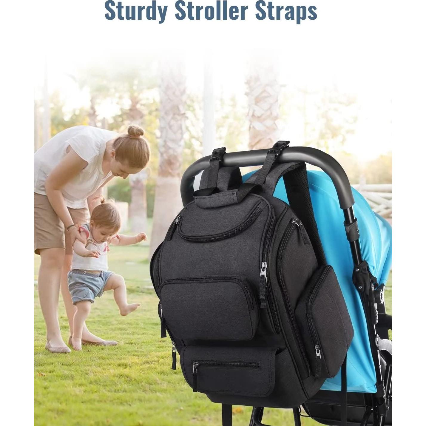 Mochila para Pañales Mancro Negra, Resistente al Agua, 20L