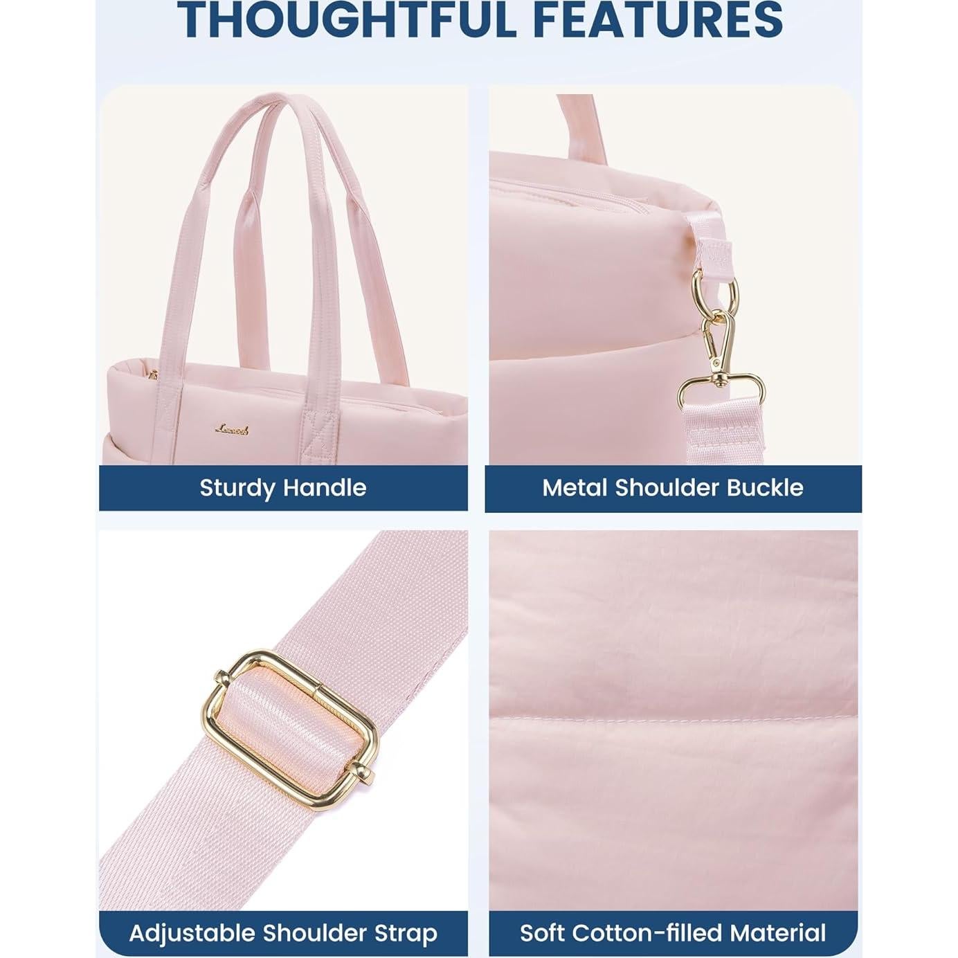 Bolsa de Pañales LOVEVOOK Rosa Impermeable 15.6" con Cambiador