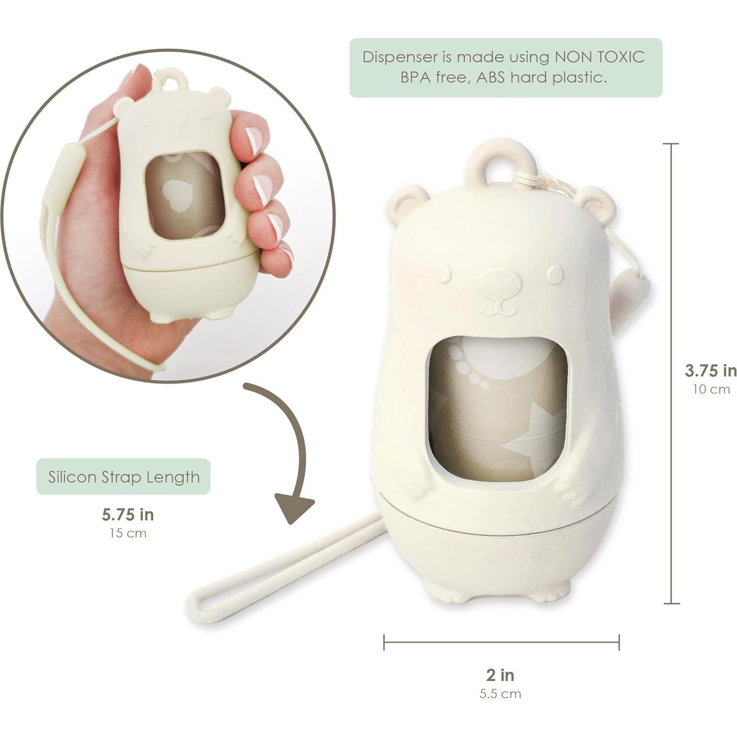 Dispensador de Bolsas Desechables Moodie 105 Bolsas Vainilla