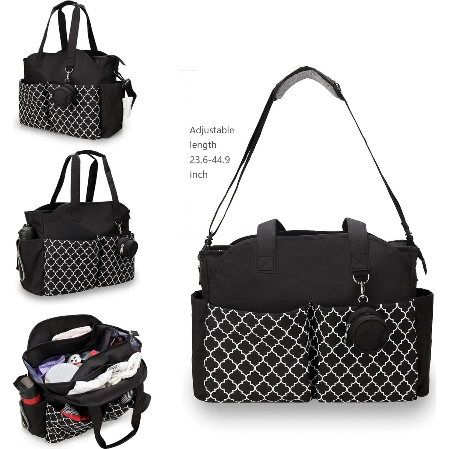 Bolsa de Pañales Tote MEYTEILAY Negra 42x15x33 cm Impermeable
