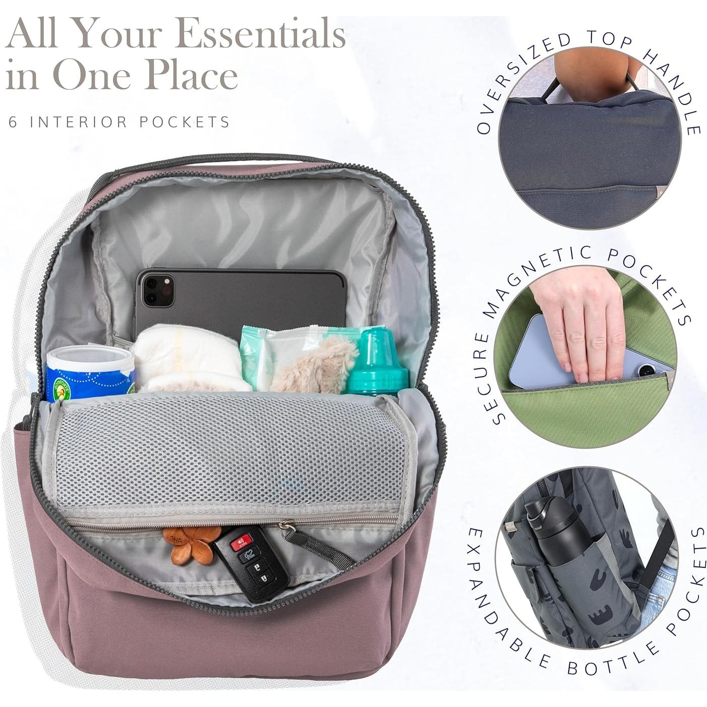 Mochila para Pañales Red Rovr Roo Malva 11 Bolsillos Resistente