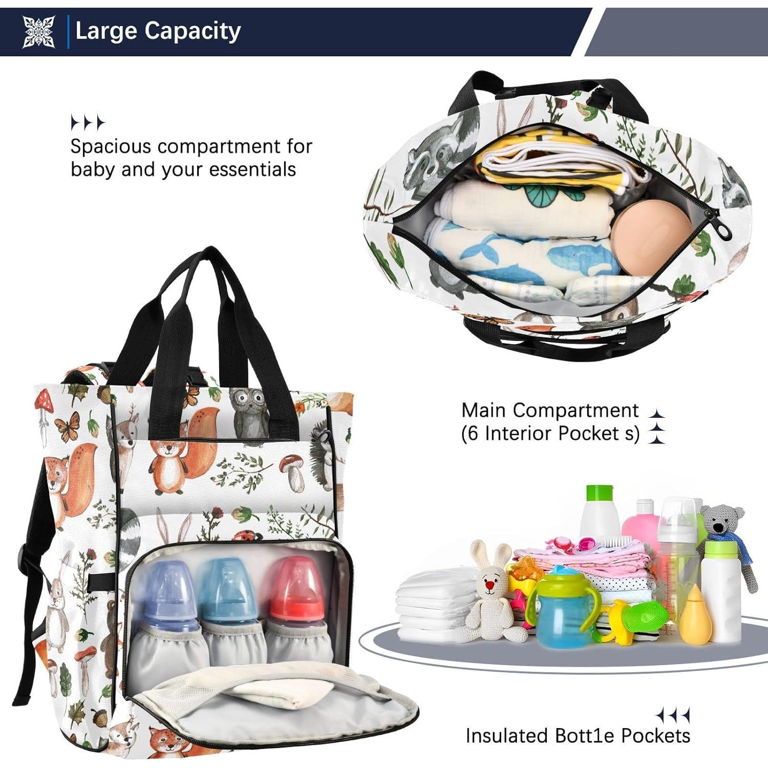 Mochila de Pañales Unisex Emelivor con Bolsillos Aislados 10L