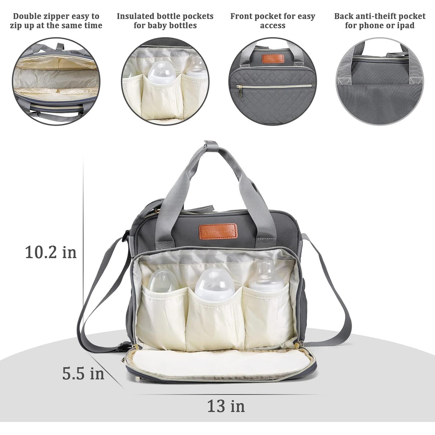 Bolsa de Pañales TRENDPLAY DM0410 Gris - Organizador Maternidad