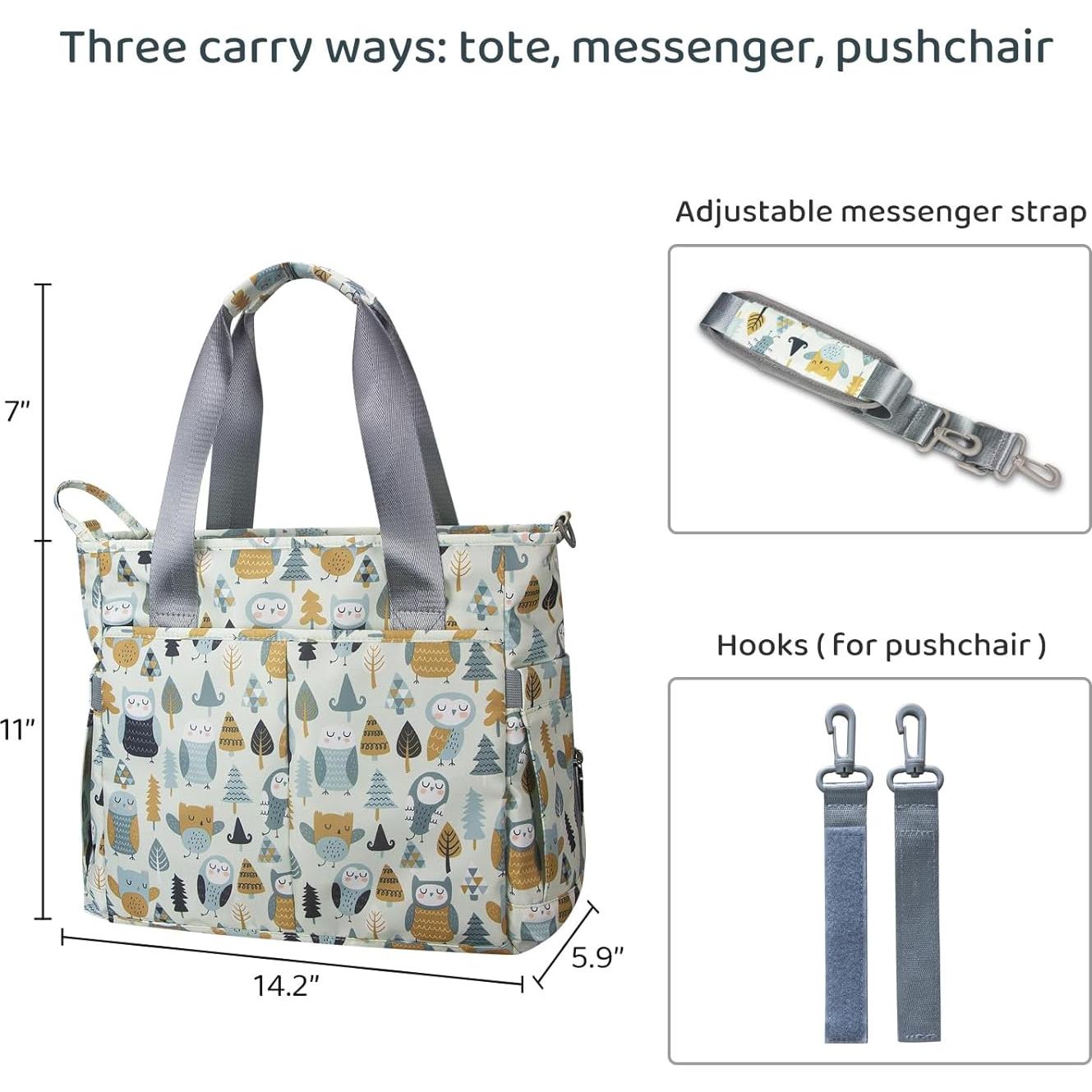 Bolsa de Pañales Tote PHEBEN Impermeable Mediana Unisex