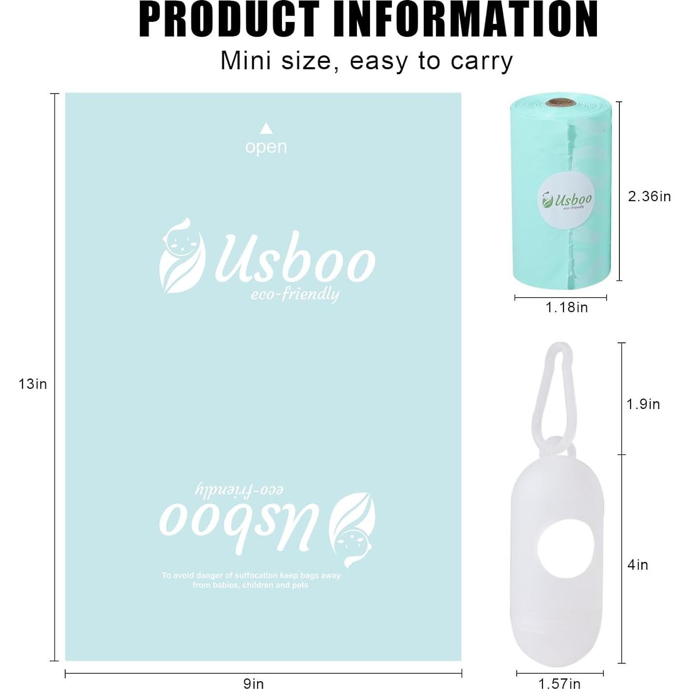 Bolsas Desechables para Pañales USBOO - 300 Unidades Aroma Fresco