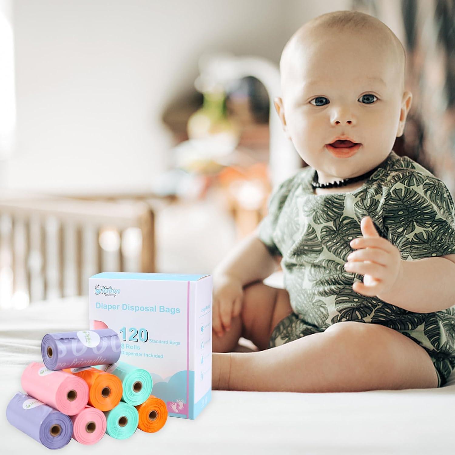 Bolsas Desechables para Pañales Usboo - 120 Unidades Arcoíris