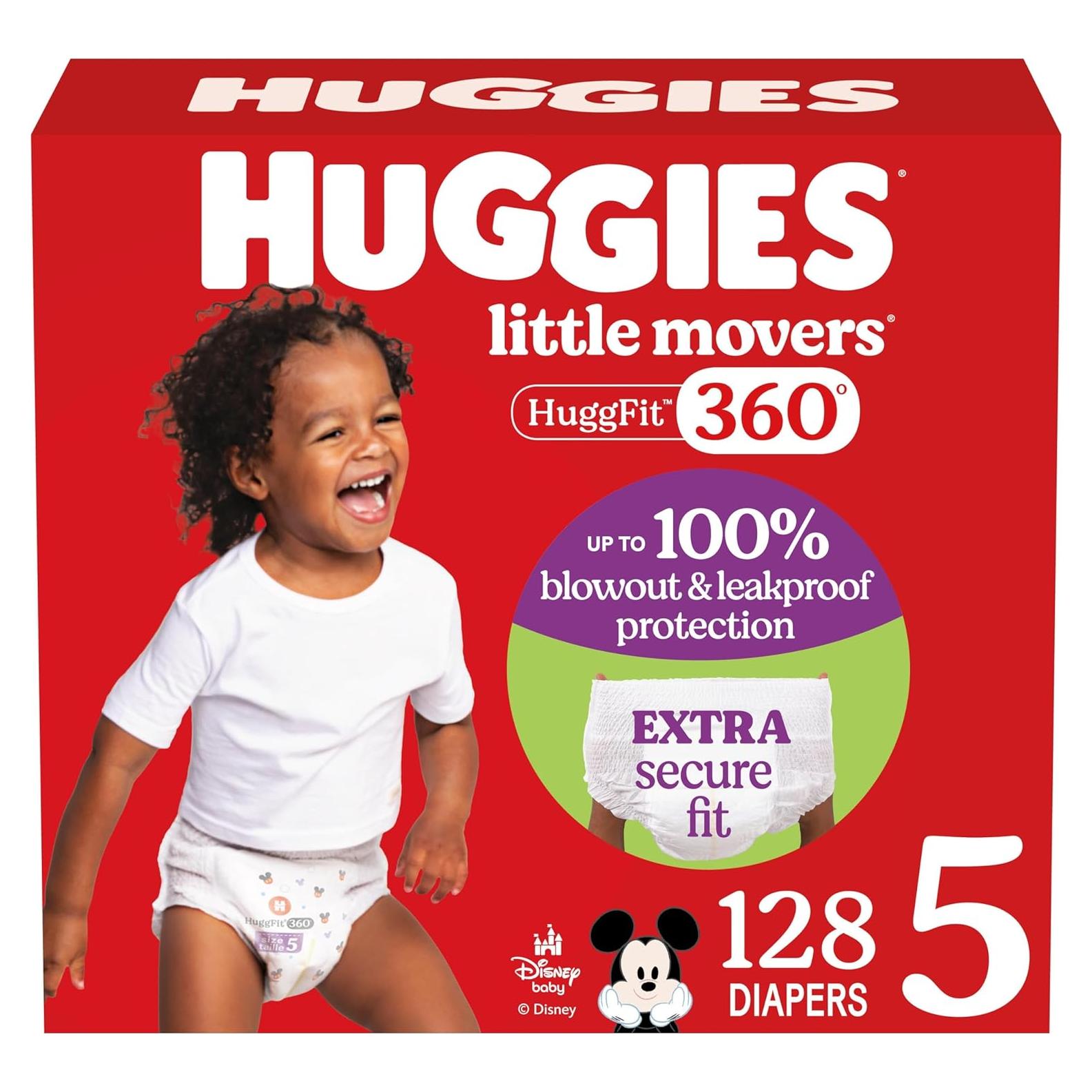 Pañales Huggies Little Movers HuggFit 360° Talla 5 - 128 Unidades