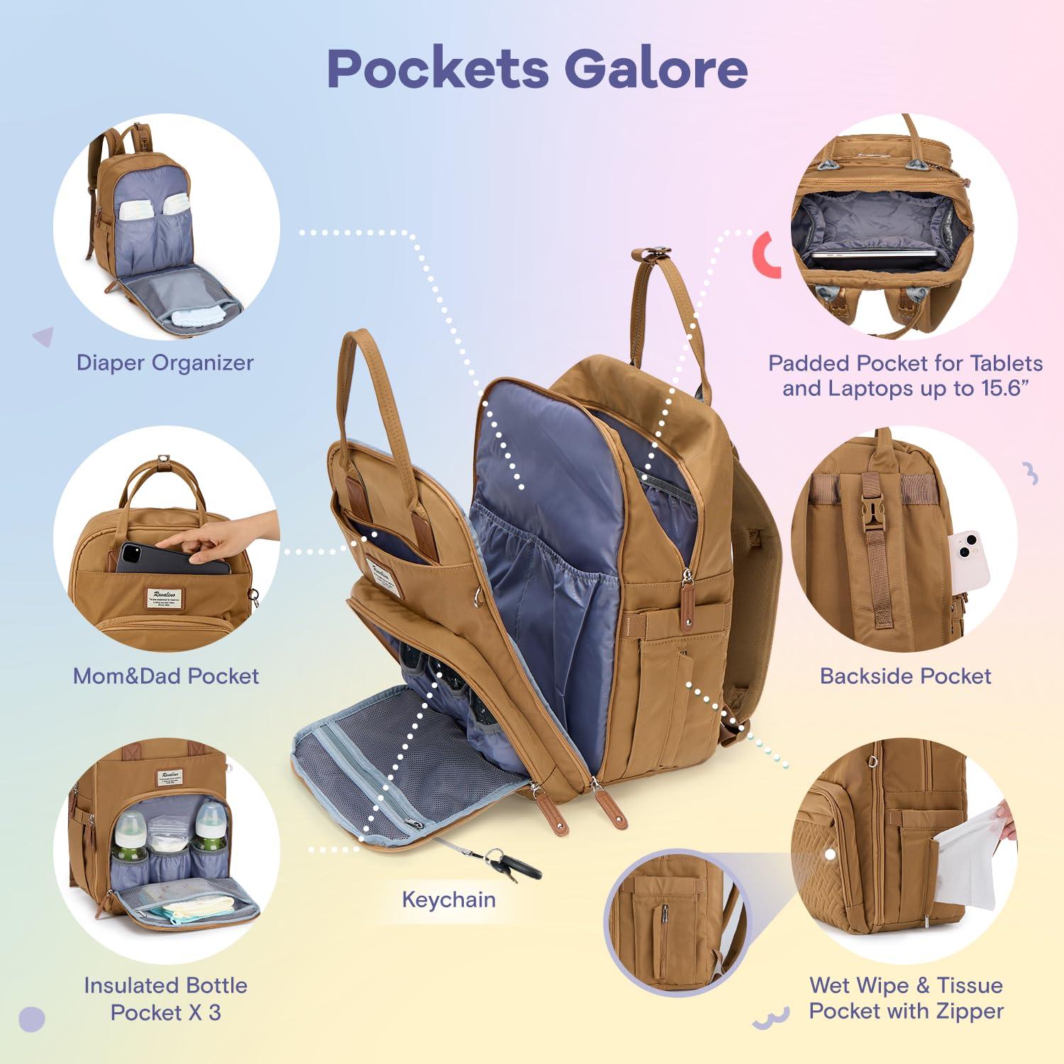 Mochila de Pañales Ruvalino Multifuncional Impermeable 30L