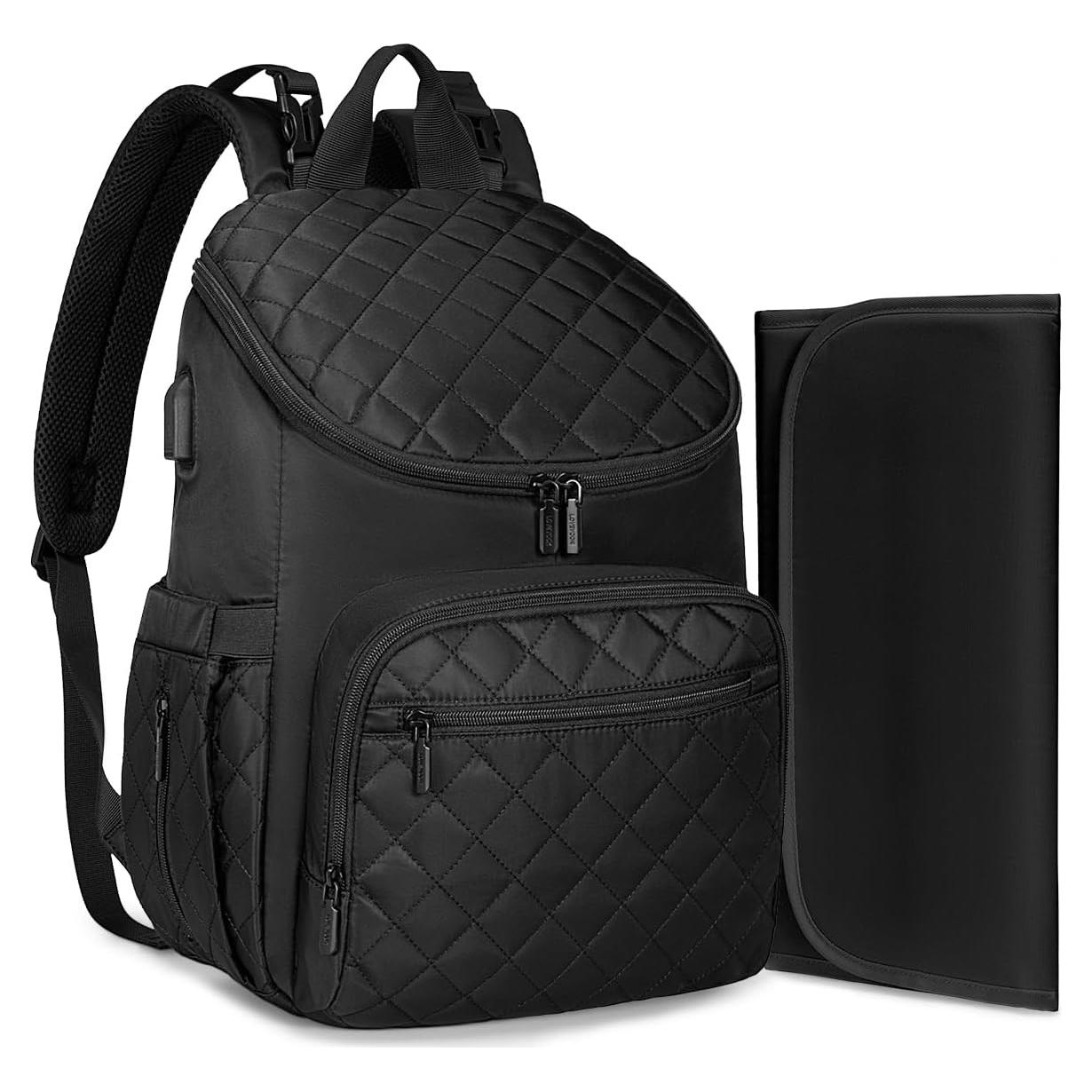 Mochila para Pañales LoveVook Grande Negra con Cambiador