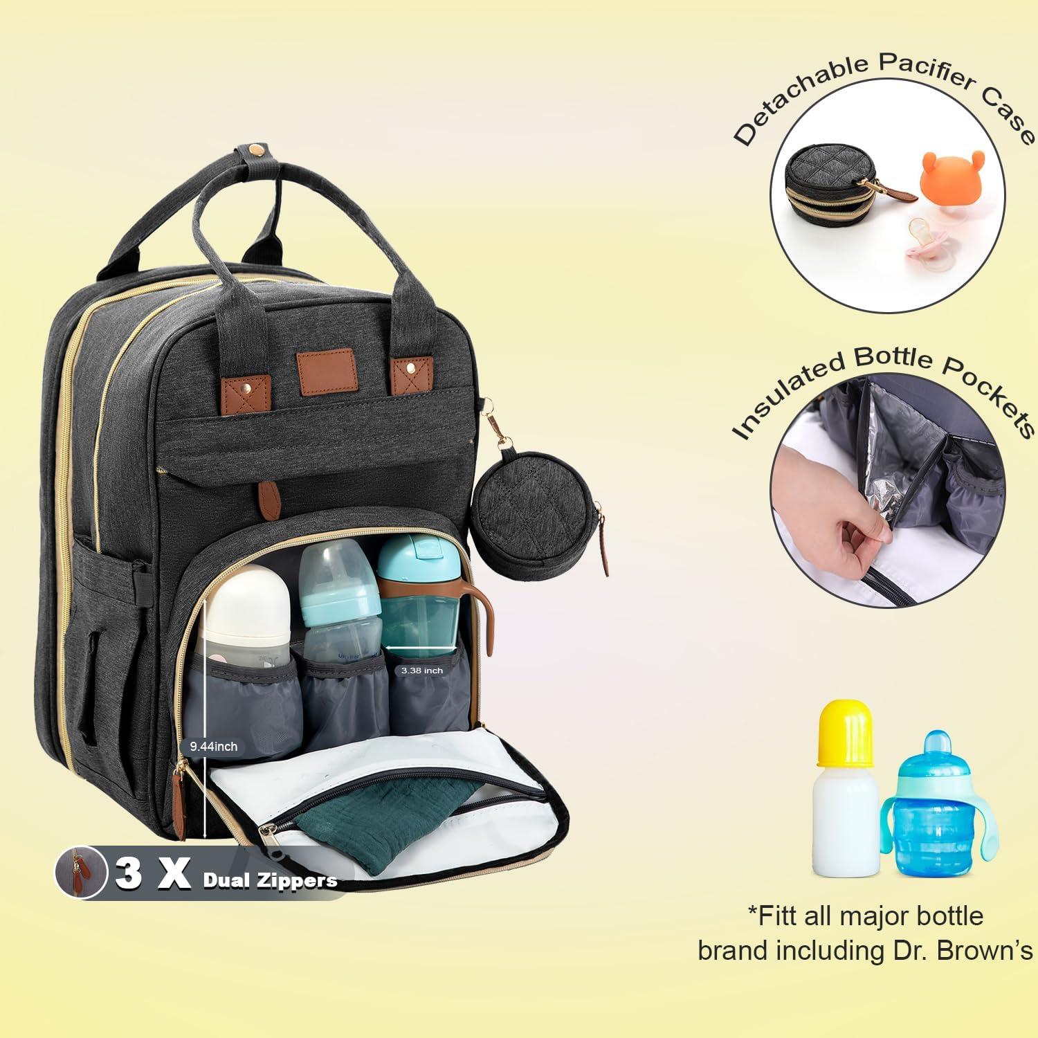 Mochila para Pañales BosiBozi Negra Impermeable 20L