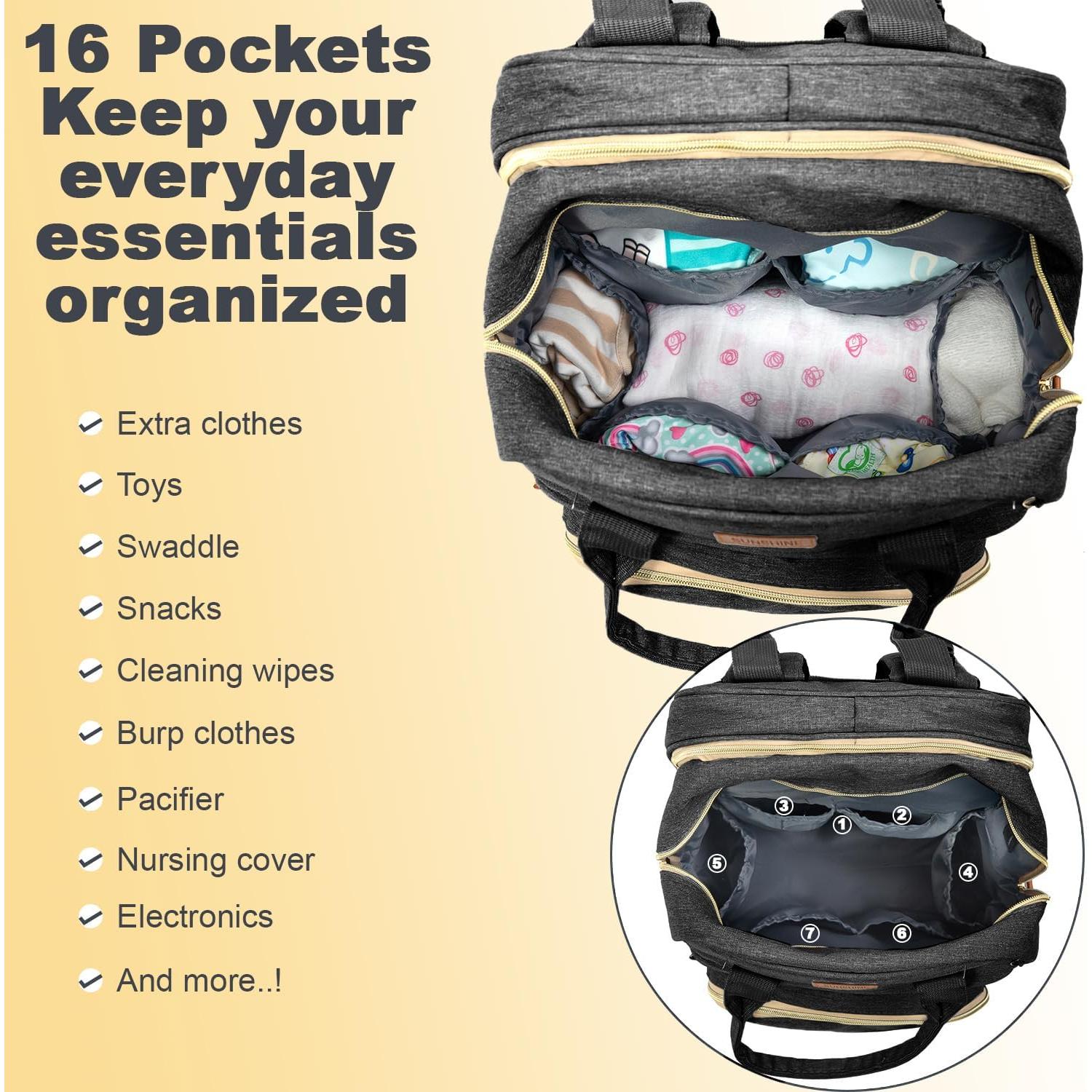 Mochila para Pañales BosiBozi Negra Impermeable 20L