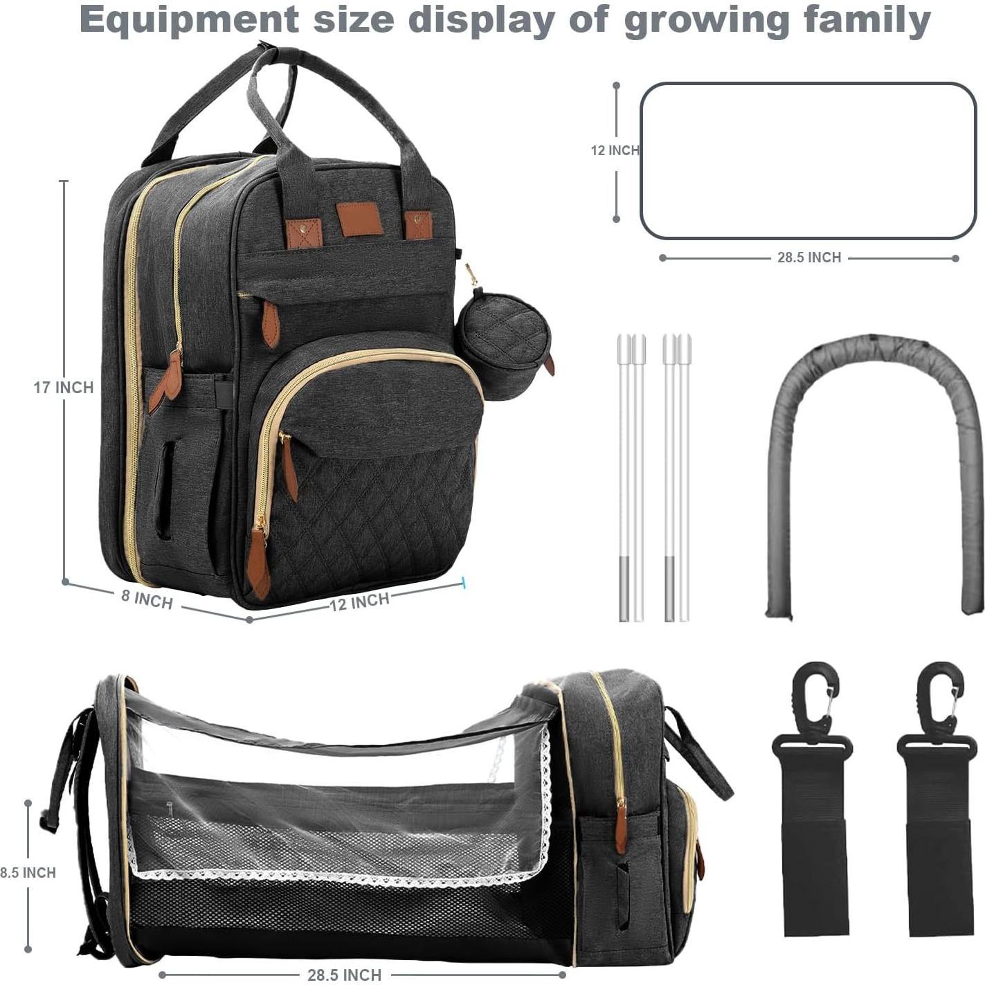 Mochila para Pañales BosiBozi Negra Impermeable 20L