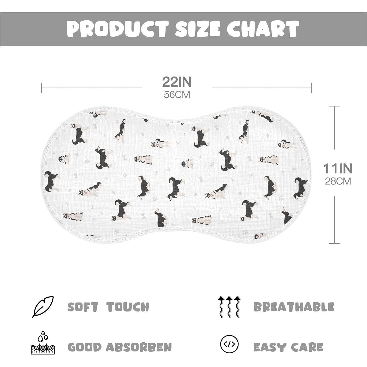 Paños de Eructo KICPOAY 100% Muselina 56x28 cm 2 Piezas