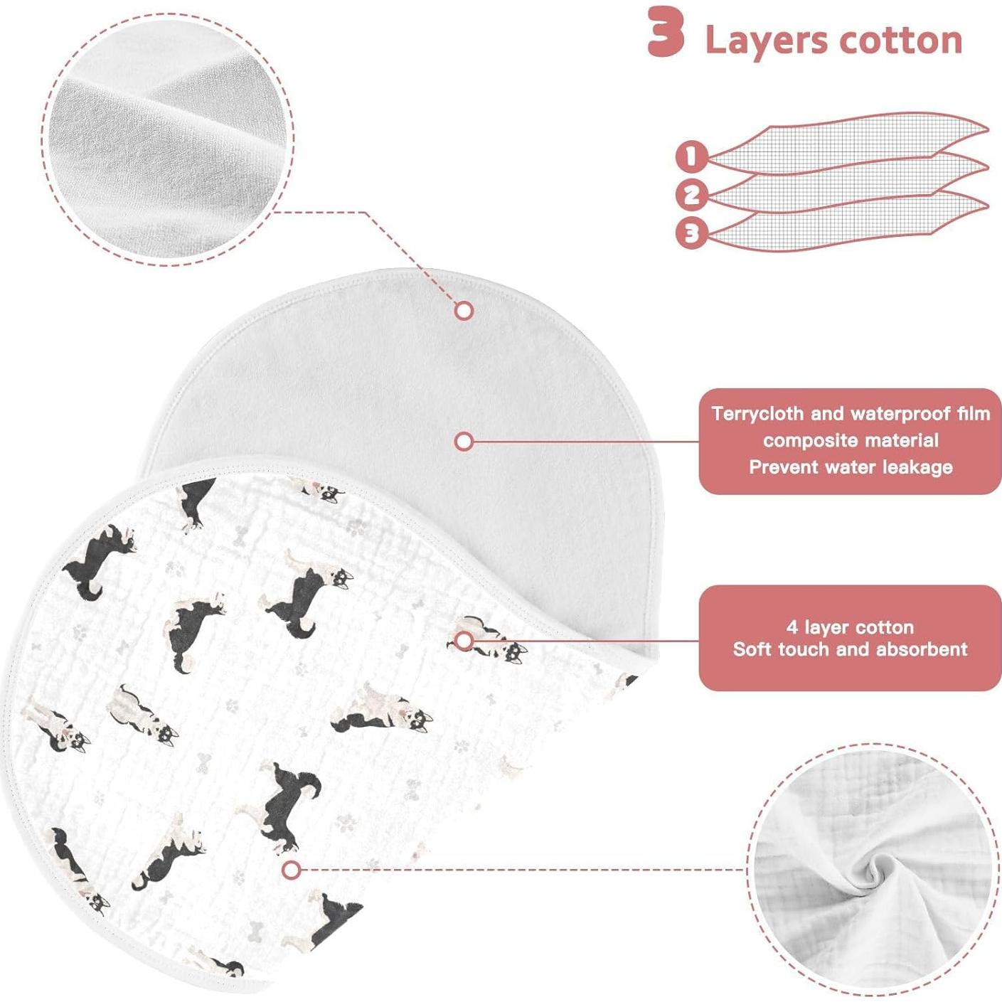 Paños de Eructo KICPOAY 100% Muselina 56x28 cm 2 Piezas