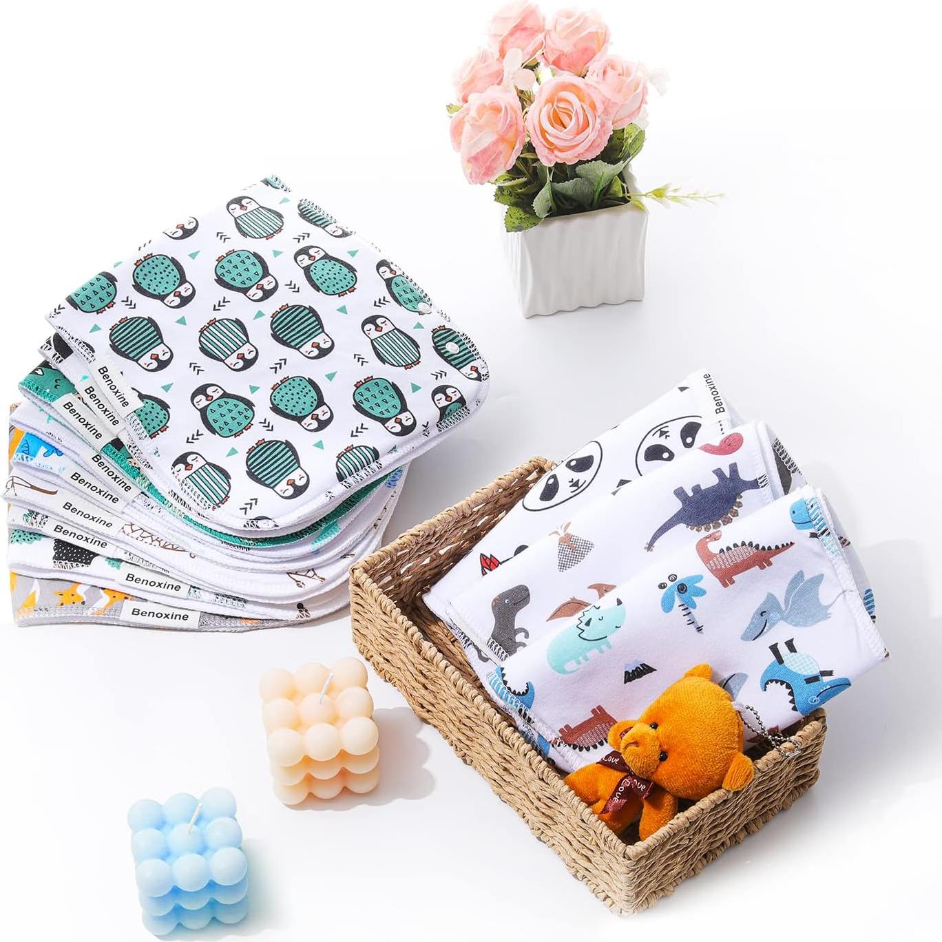 Paños de Eructo 2 en 1 Multicolor 100% Algodón Absorbente