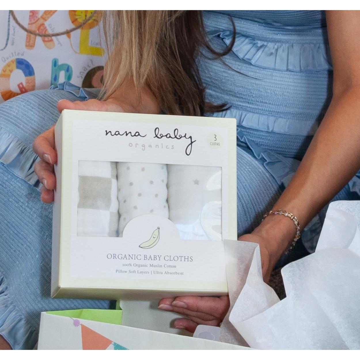 Pañales para Eructar Nana Baby Orgánicos 100% Algodón - Set de 3