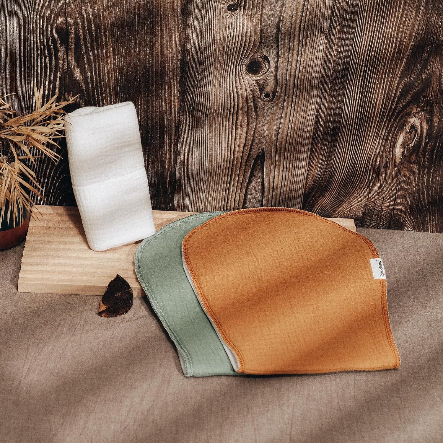 Paños de Eructo de Muselina Orgánica Egmao - 10 Piezas 50.8x25.4cm