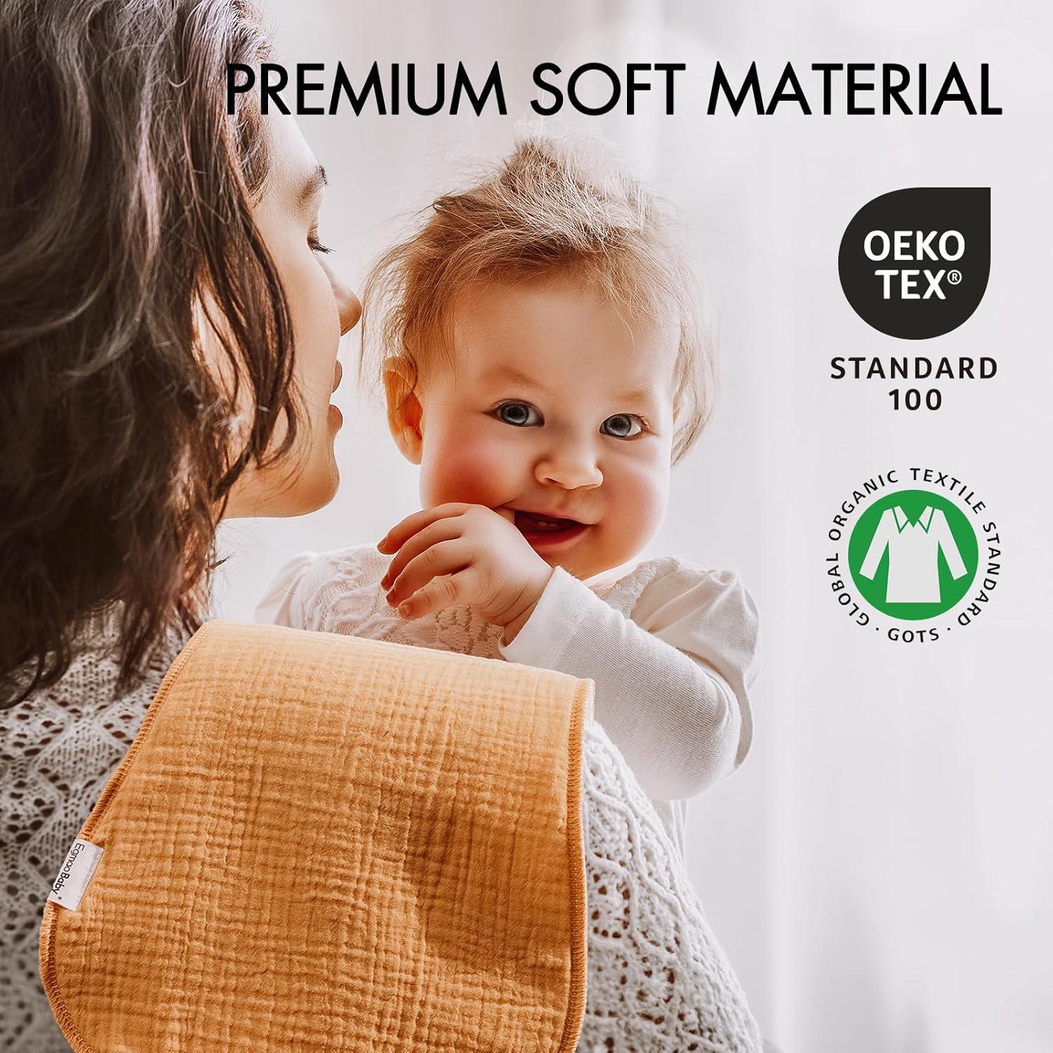 Paños de Eructo de Muselina Orgánica Egmao - 10 Piezas 50.8x25.4cm