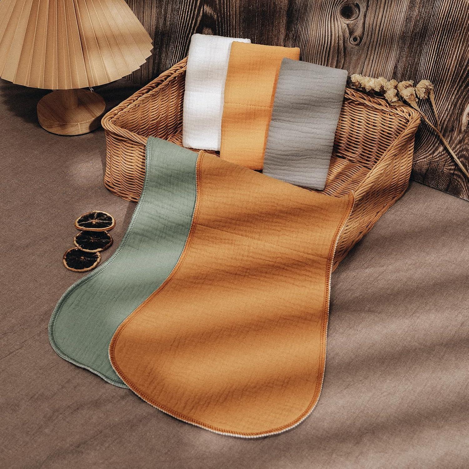 Paños de Eructo de Muselina Orgánica Egmao - 10 Piezas 50.8x25.4cm