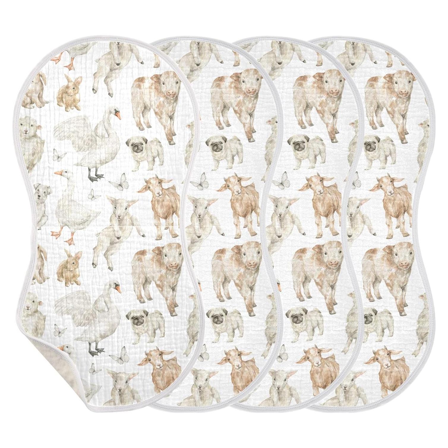 Paños de Eructo Muselina KICPOAY 4 Piezas 56x28 cm