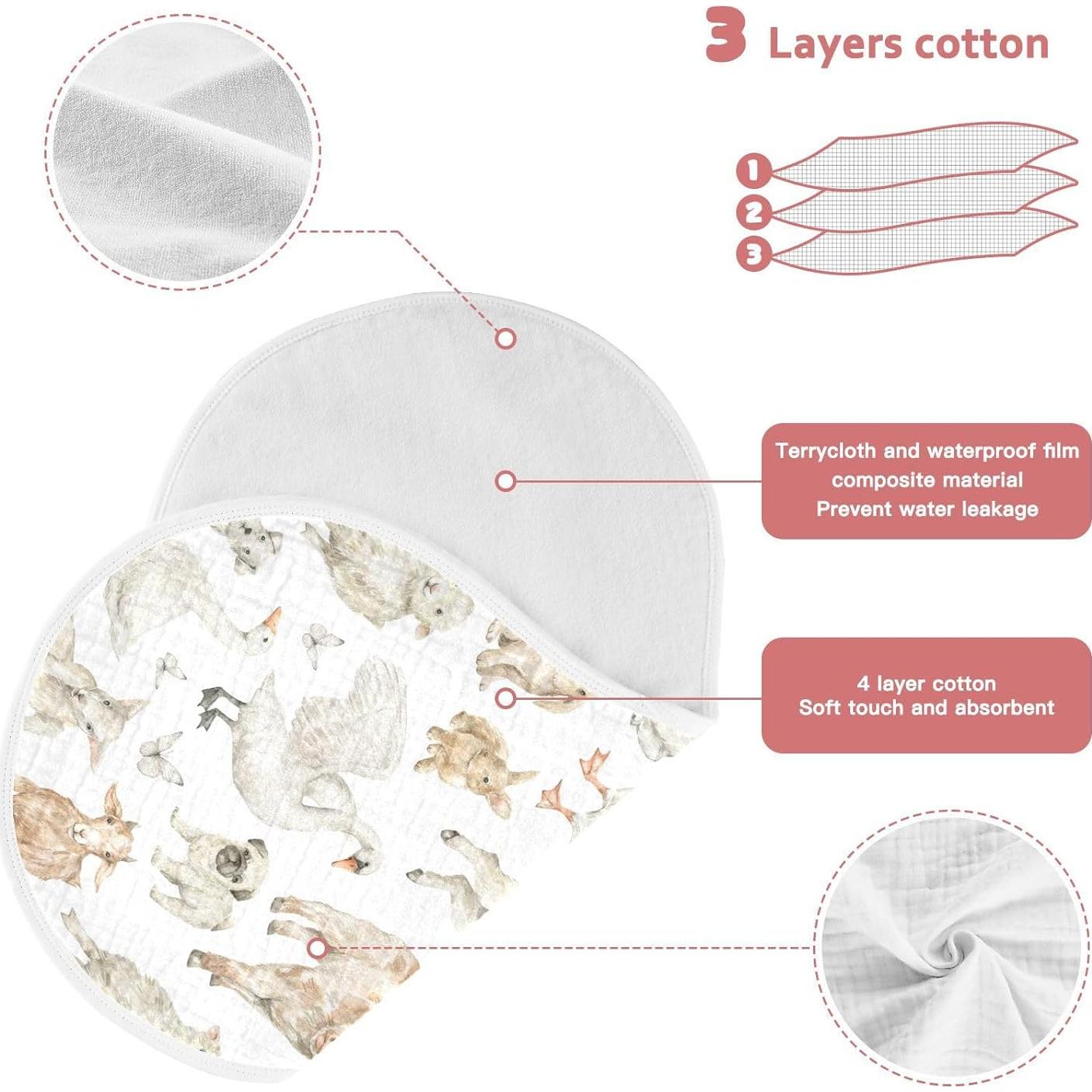 Paños de Eructo Muselina KICPOAY 4 Piezas 56x28 cm