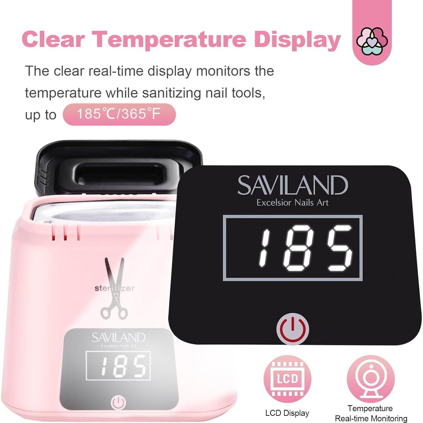 Esterilizador de Herramientas de Uñas Saviland Rosa 185°C