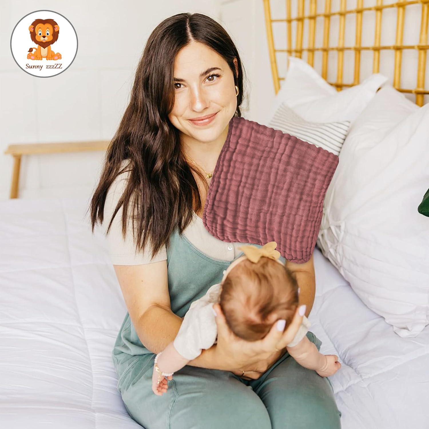 Paños de Eructo de Muselina 100% Algodón Sunny zzzZZ - 12 Piezas