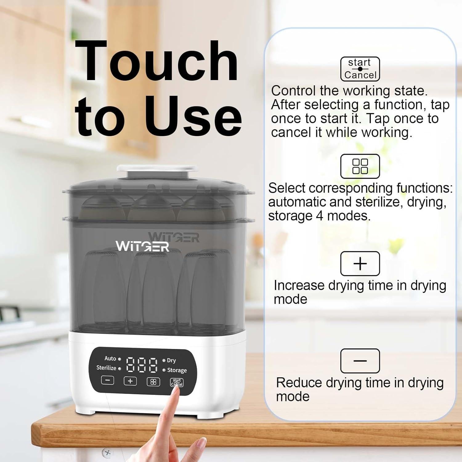 Esterilizador y Secador de Biberones Eléctrico 4 en 1