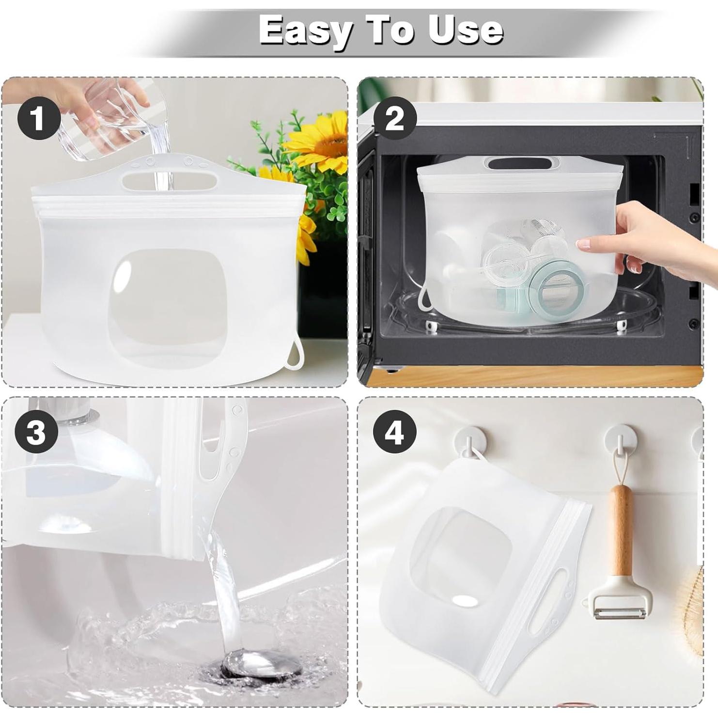 Bolsa de Esterilización de Silicona 2L para Biberones - Reutilizable