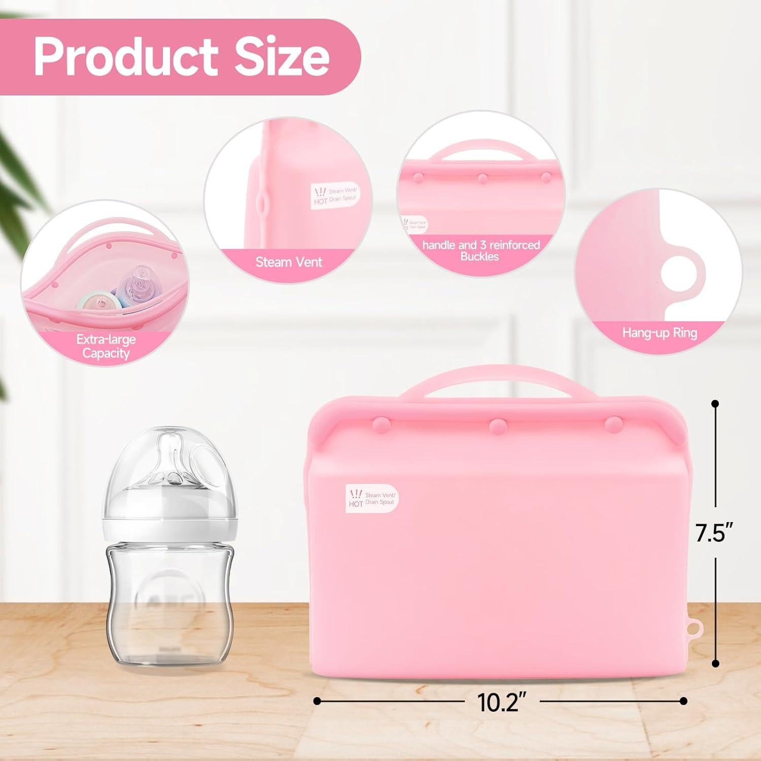 Bolsa de Esterilización de Silicona ZÜCÜBÉBÉ Rosa 1PC