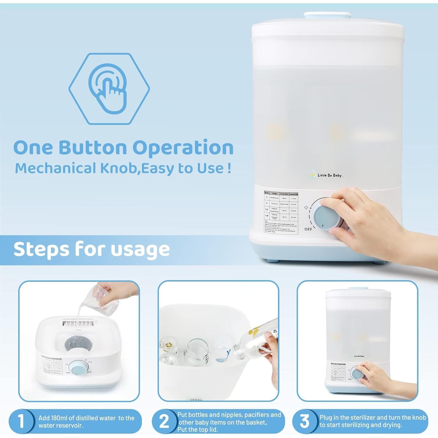 Vaporera y Secadora Eléctrica Little Bo Baby 5 en 1 2.42 kg
