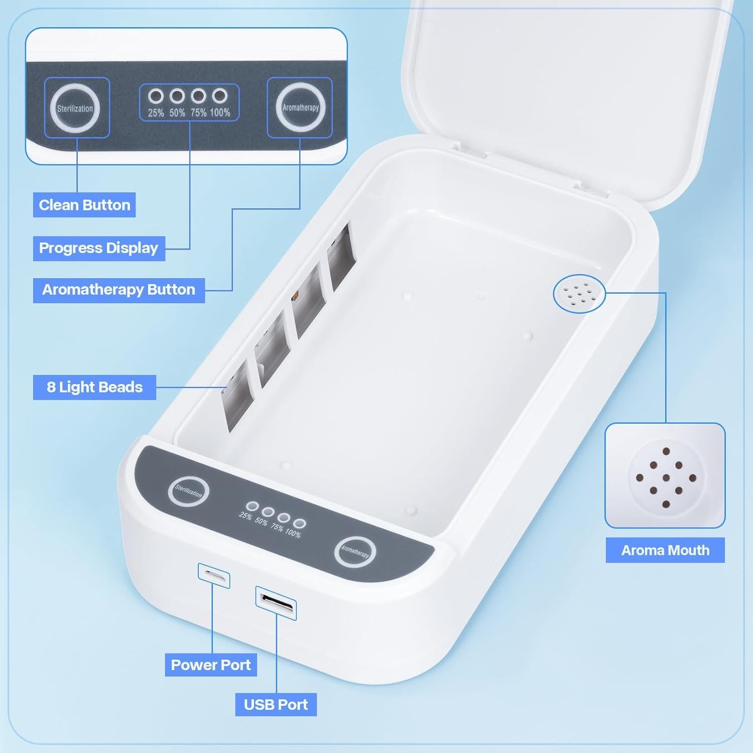 Esterilizador de Herramientas de Uñas LXIANGN USB Portátil 5 Min