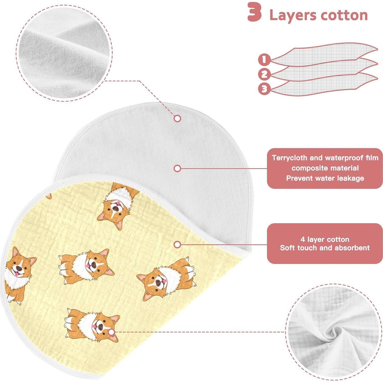 Paquete de 4 Pañales para Eructos Bebé YYZZH Corgi 56x28cm