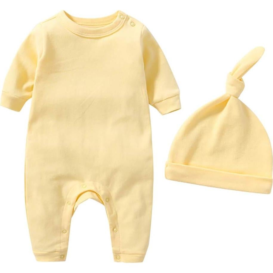 Conjunto 6 en 1 Bebé Algodón Orgánico Amarillo 0-3 Meses