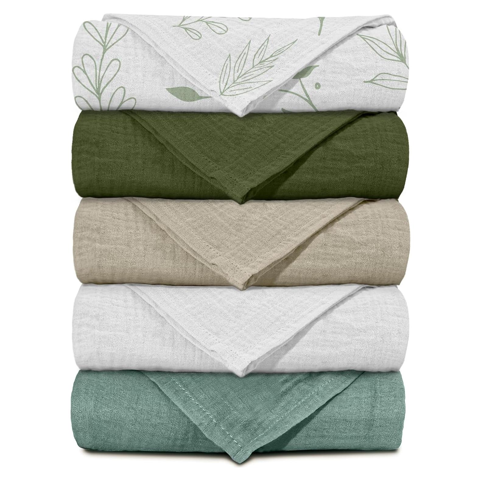 Mantas de Muselina LYRICHOM BABY 5 Unidades 60x60cm Neutras