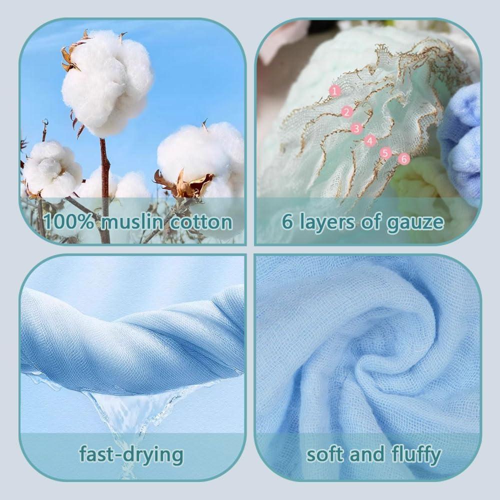 Toallitas de bebé DAMATCH 30x30 cm 5 Pack Algodón Suaves