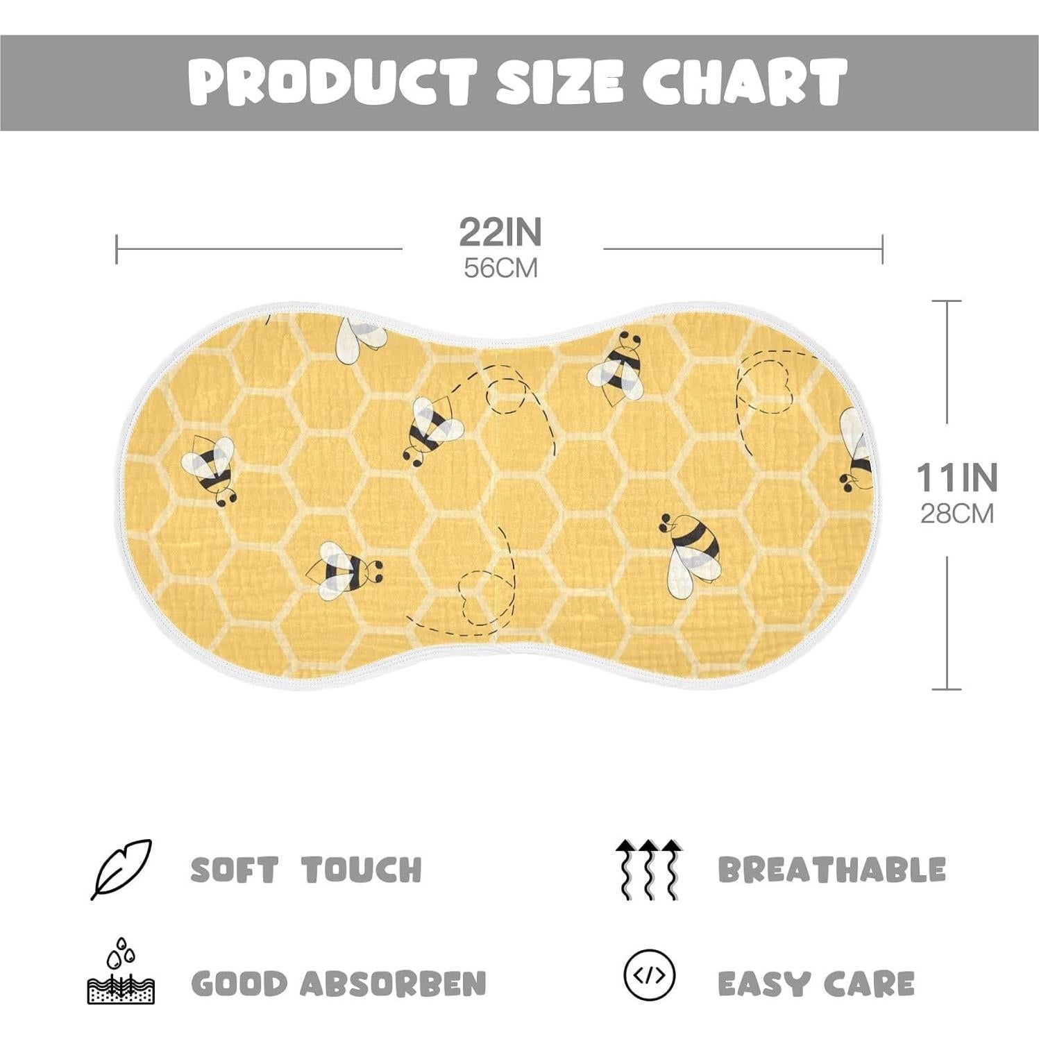 Pañales de Algodón YYZZH Linda Abeja 4 Piezas 56x28 cm