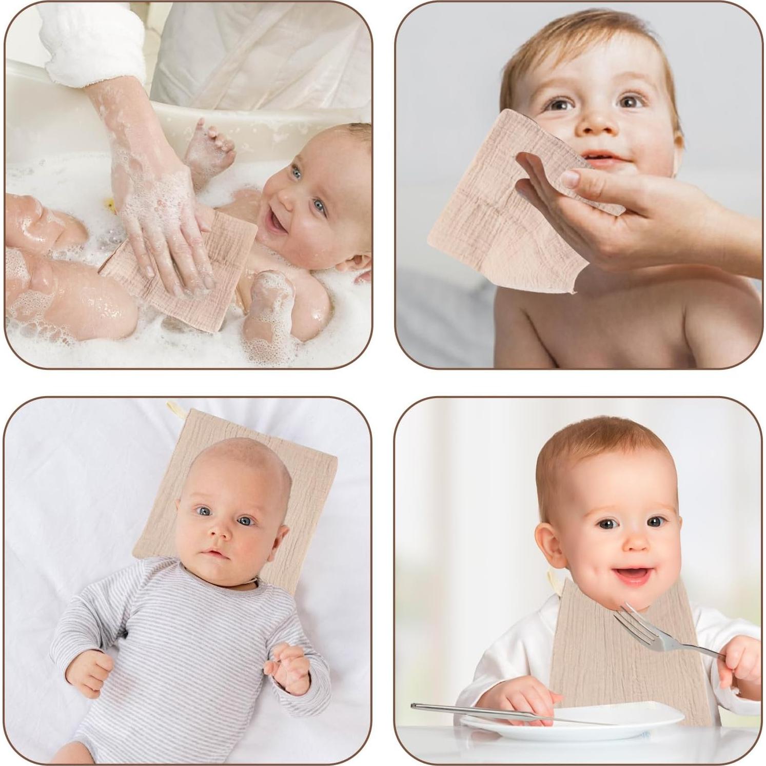 Set de 5 Toallitas de Muselina GULIFAN 100% Algodón para Bebés